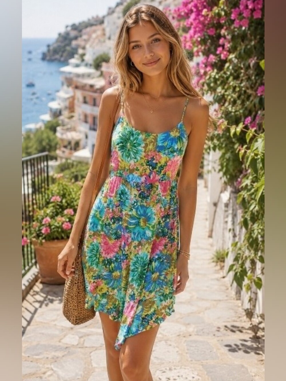 💐FOREVER 21 Medium Blue Floral Dress